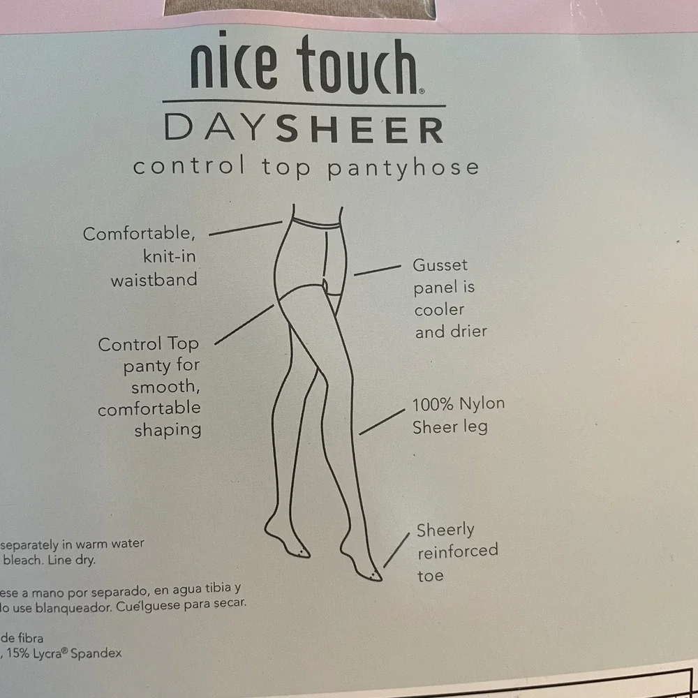 Hug-Alon Nice Touch‎ DaySheer Control Top Pantyhose Driftwood sz E